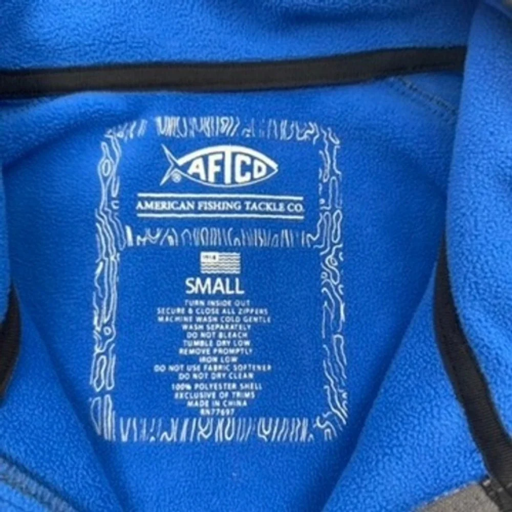 AFTCO Jacket Mens Small Gorpcore Technical Heathered Gray Full Zip Fleece